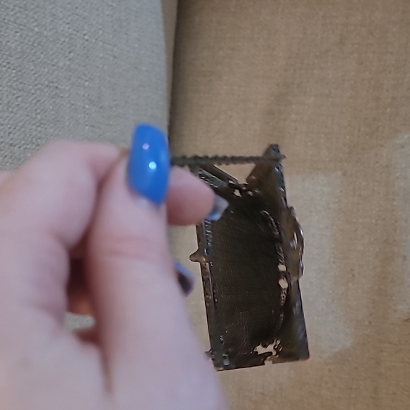 ANTIQUE / VINTAGE CIRCA 20’S-30’S ART DECO METAL MESH ENAMEL CHAIN PURSE - Picture 5 of 11